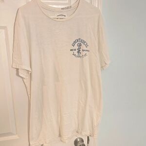Lucky brand white Short Sleeve Tee with Crew Neck and Graphic Detail